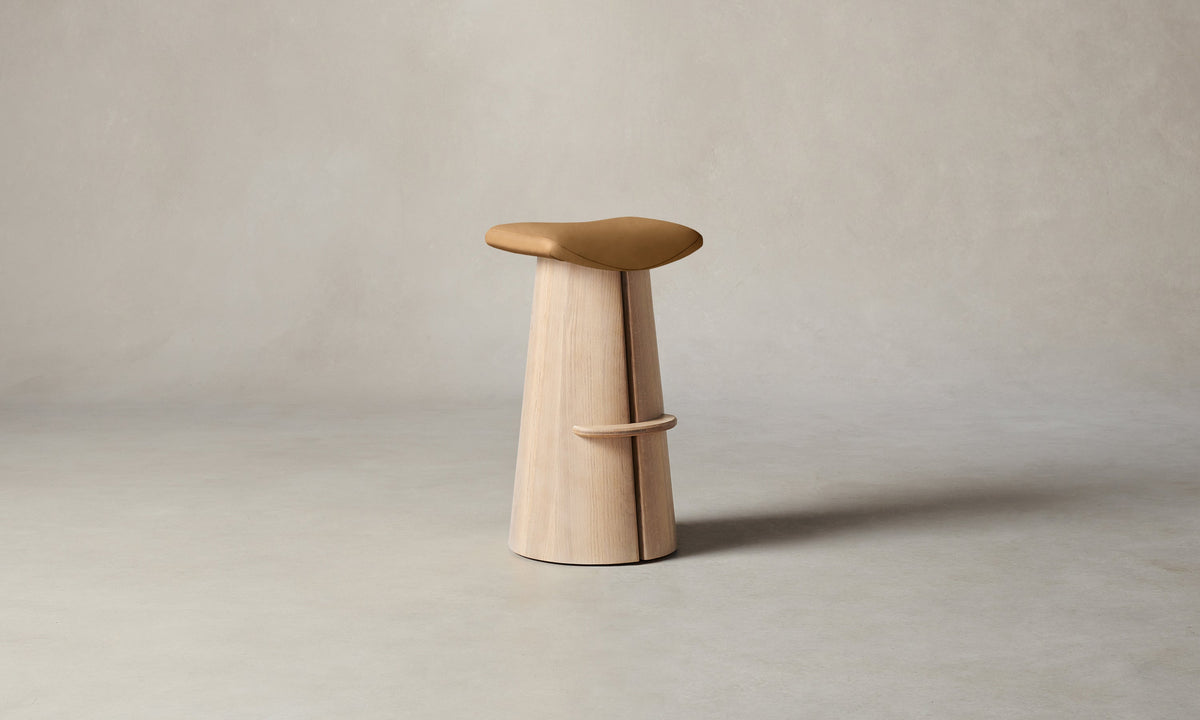 The Weston Bar & Counter Stool - Costa Leather Nutmeg