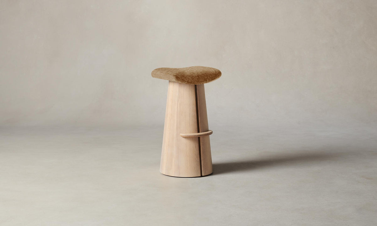 The Weston Bar & Counter Stool - Heritage Belgian Linen Chai