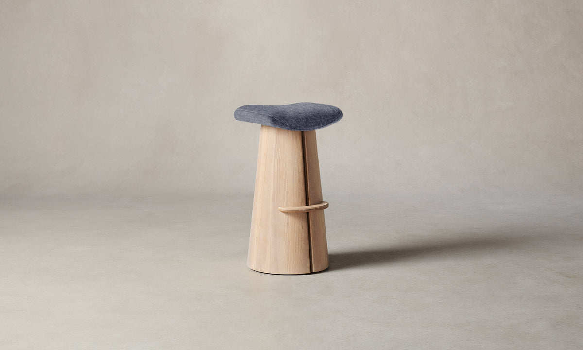 The Weston Bar & Counter Stool - Heritage Belgian Linen Lake