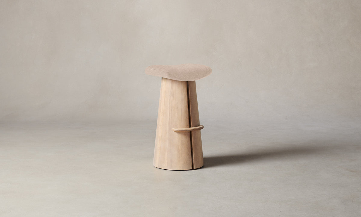 The Weston Bar & Counter Stool - Heritage Belgian Linen Petal