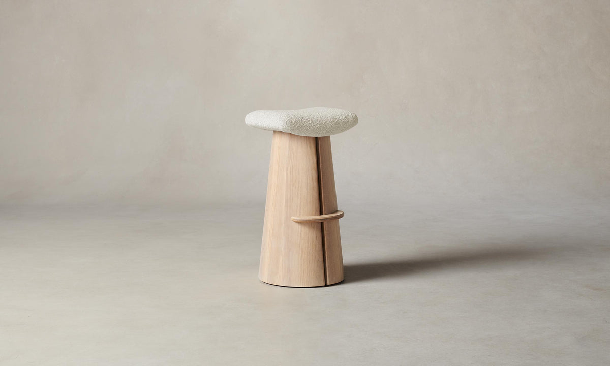 The Weston Bar & Counter Stool - Italian Bouclé White