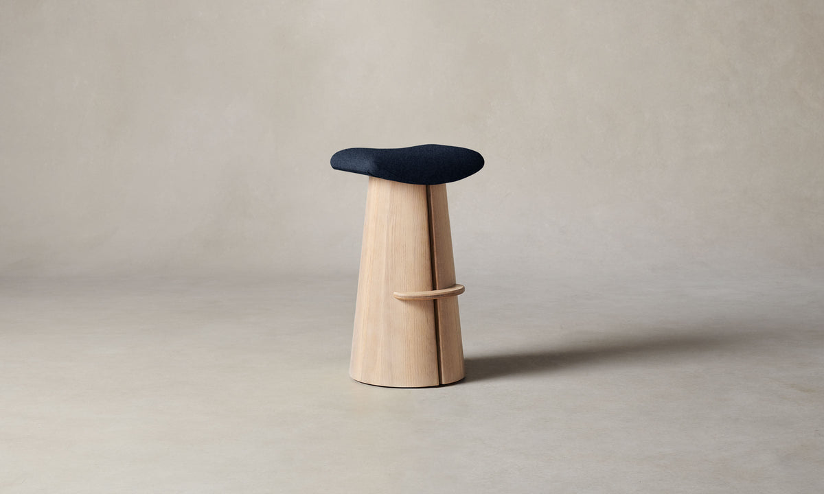The Weston Bar & Counter Stool - Italian Brushed Wool Harbor