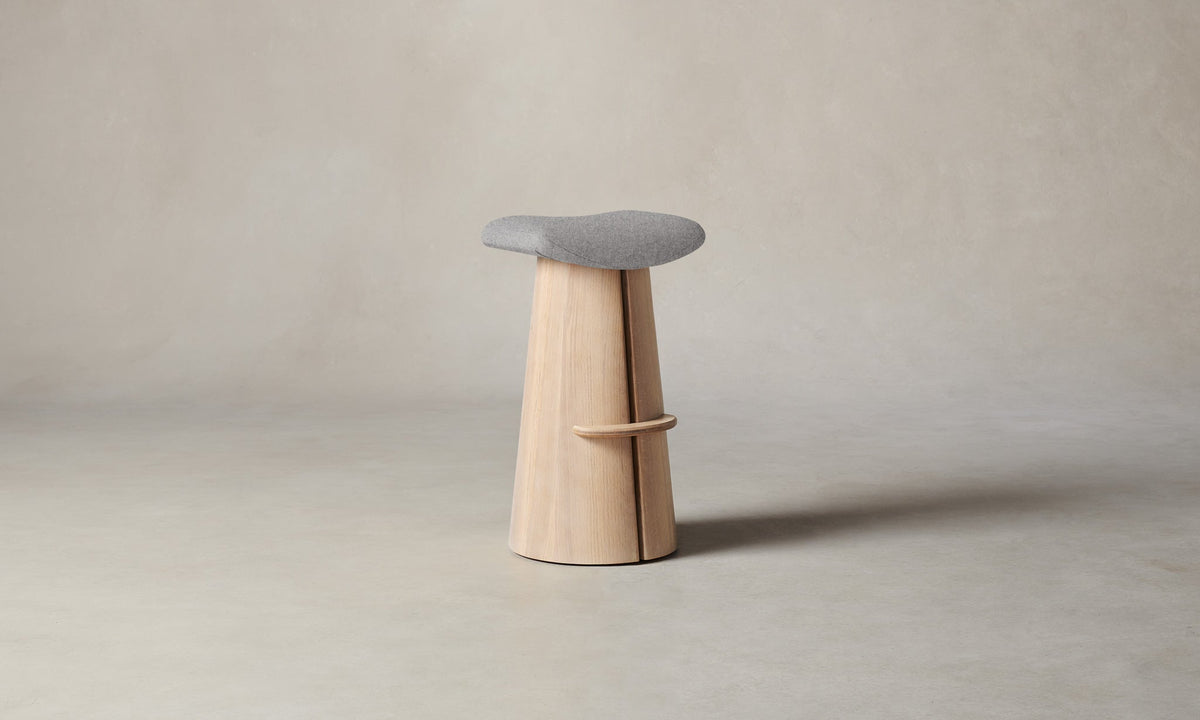 The Weston Bar & Counter Stool - Italian Brushed Wool Moon