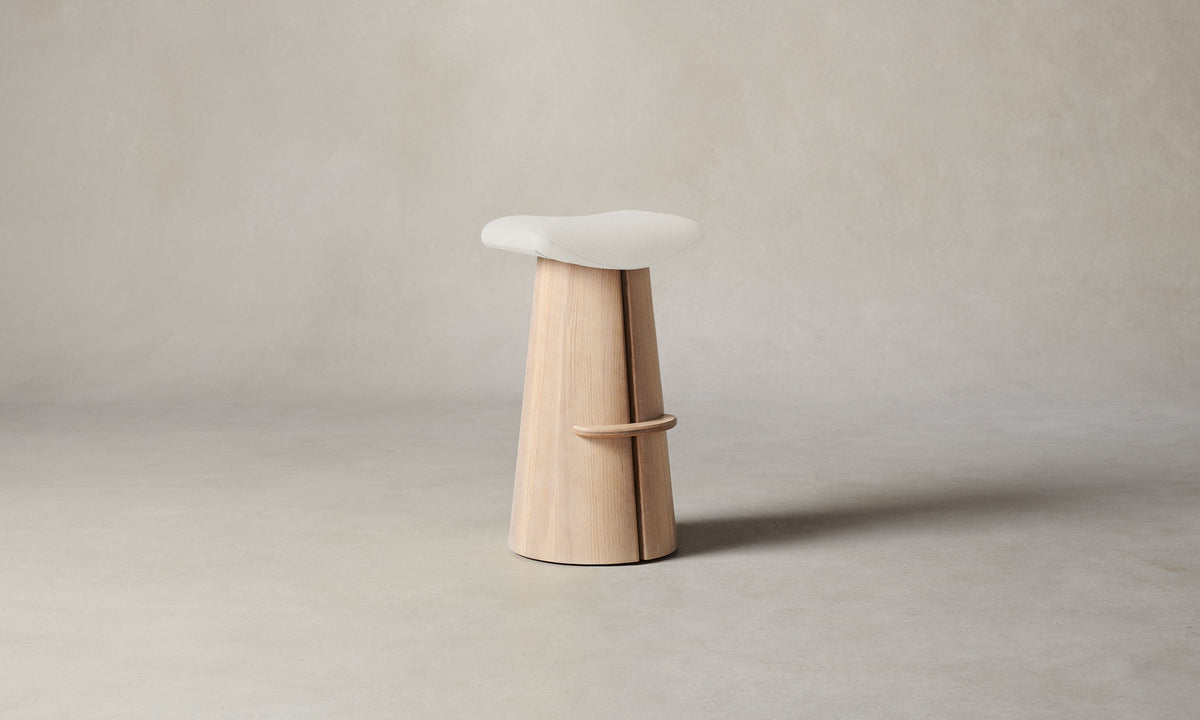 The Weston Bar & Counter Stool - Italian Brushed Wool Vanilla