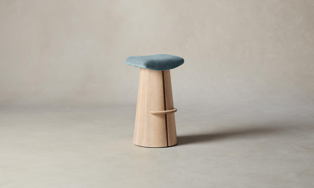 The Weston Bar & Counter Stool - Mohair Slate Blue