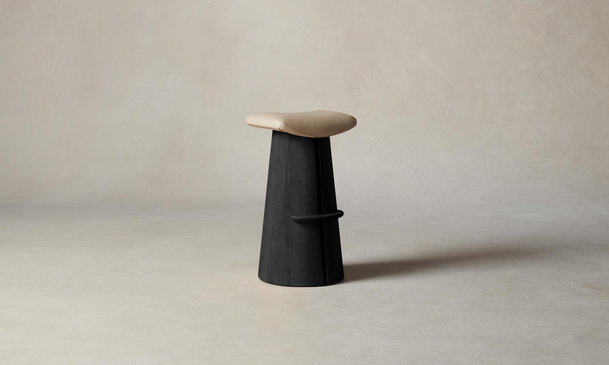 The Weston Bar & Counter Stool - Pebbled Leather Stone