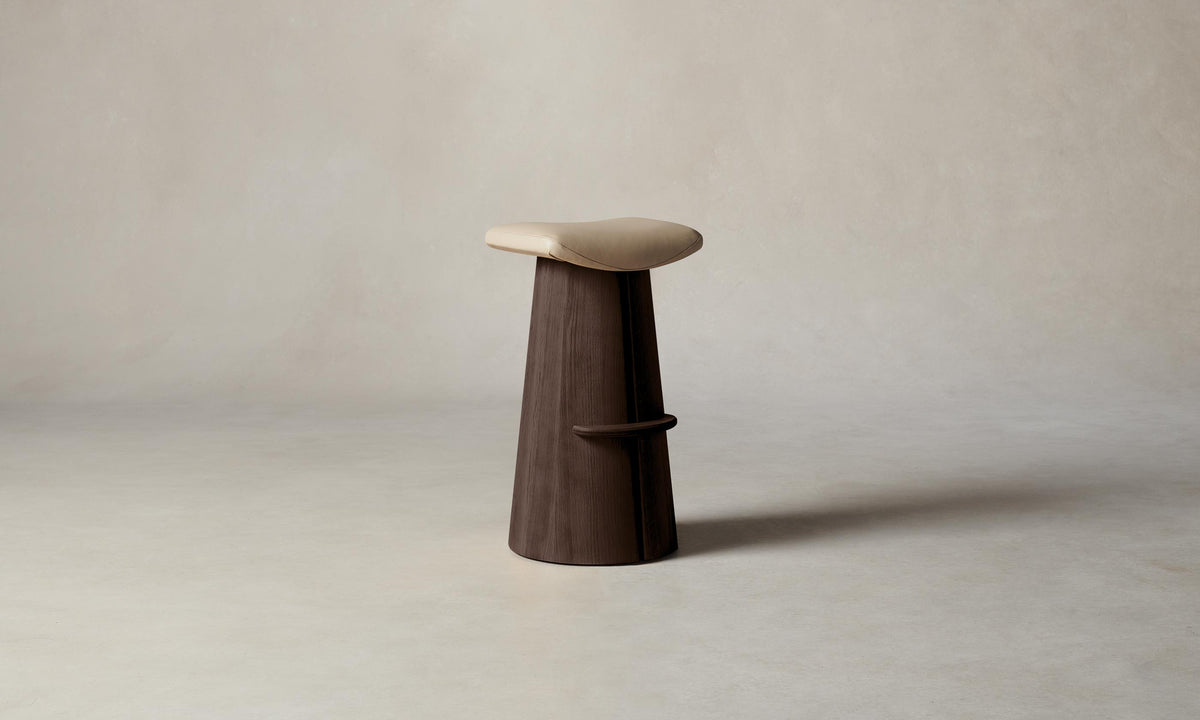 The Weston Bar & Counter Stool - Pebbled Leather Stone