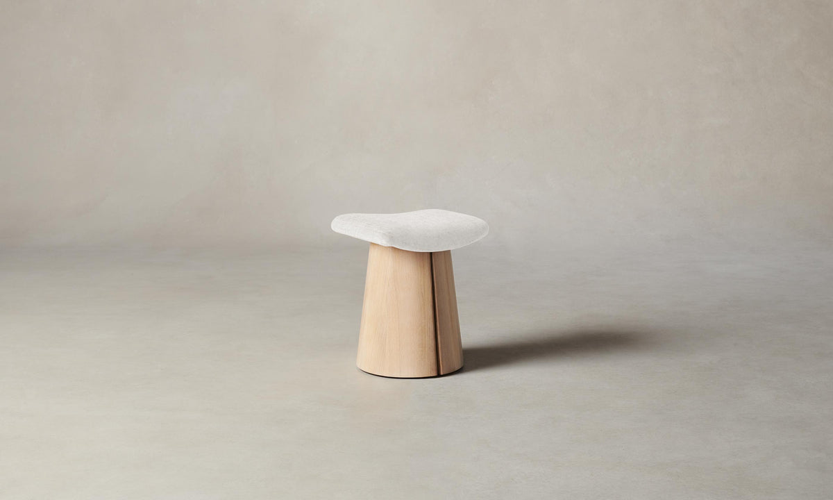 The Weston Stool - Heritage Belgian Linen Egret