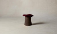 The Weston Stool - Mohair Crimson