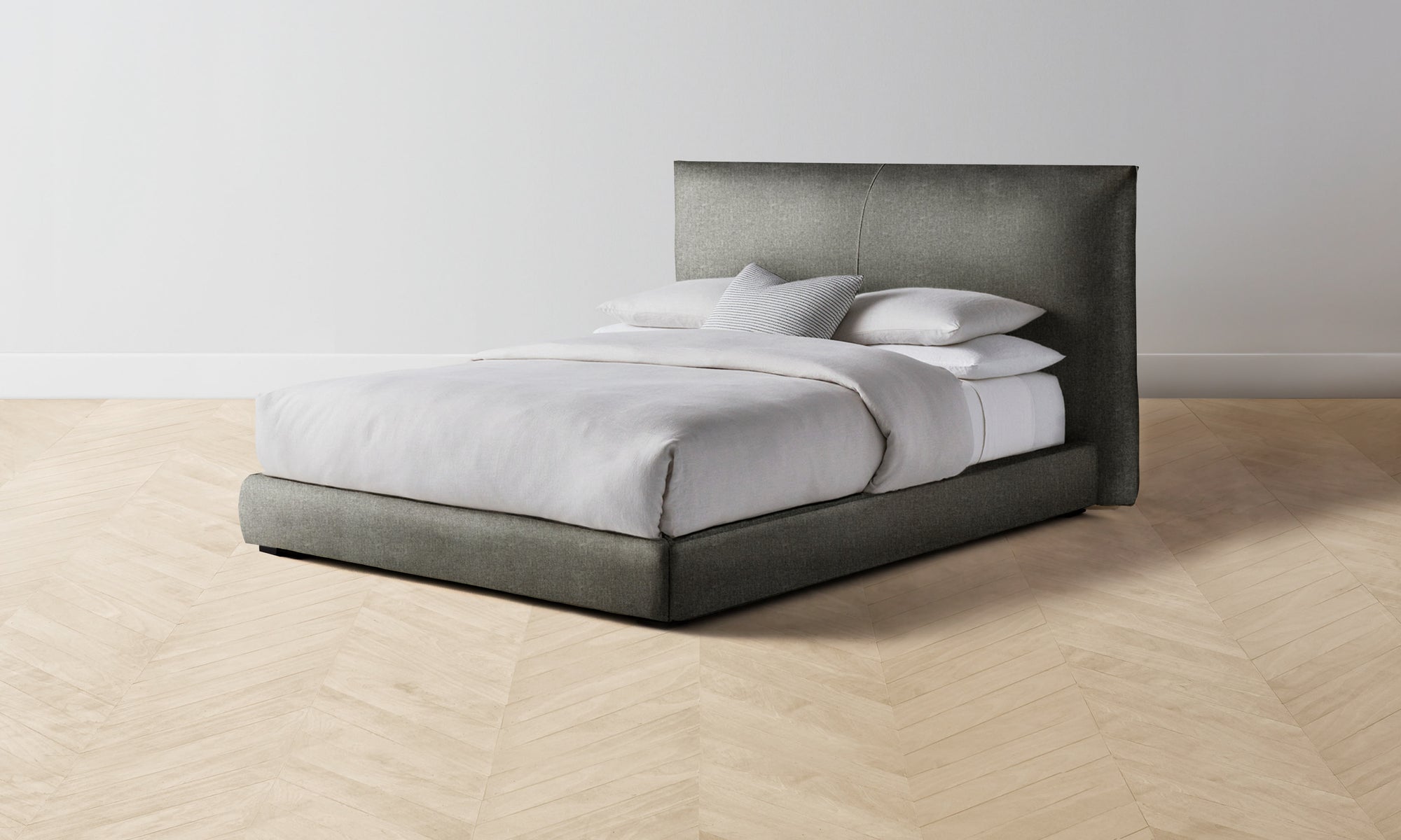 The Wythe Bed Muslin on Reverse - Merino Granite