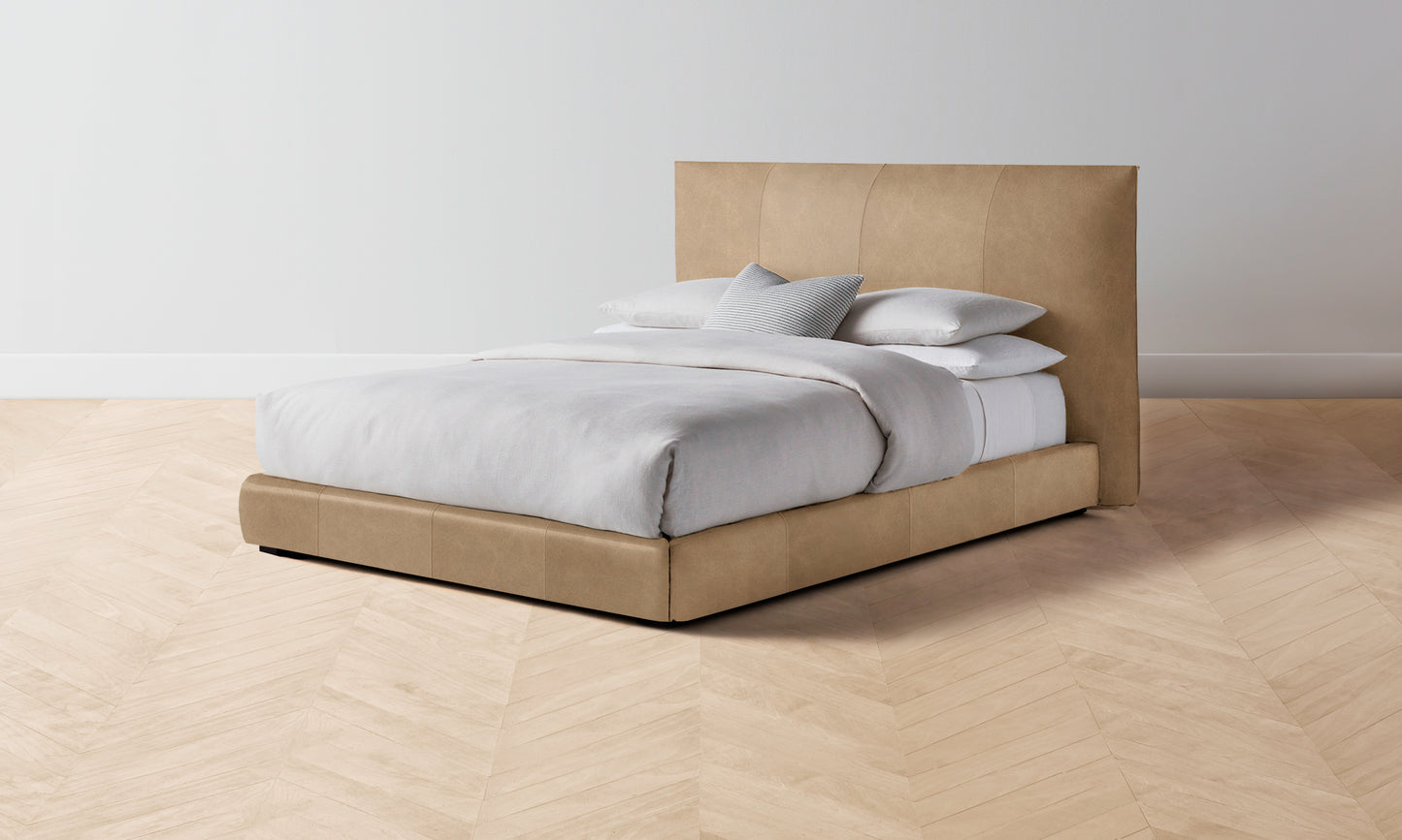 The Wythe Bed Muslin on Reverse - Tuscan Leather Camel